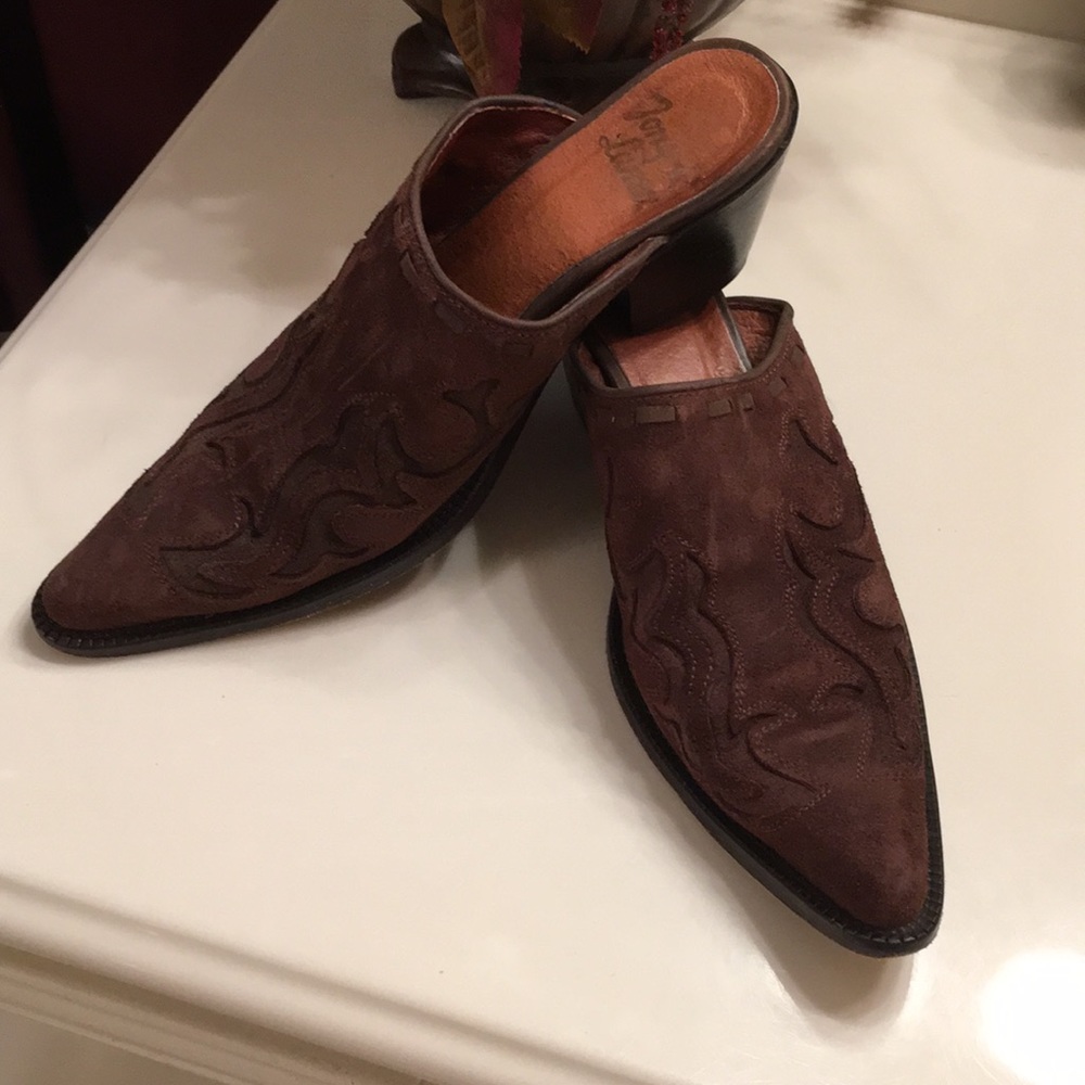 Tony Lama Leather Mule slide bootie Sz 7